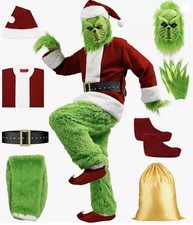 Christmas The Grinch Complete Costume Santa Claus Costume Adult (SIZE: S- 3XL). picture
