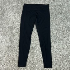 Lululemon Leggings Womens Medium Black Basic Ankle Yoga Gym Workout Running Logo picture