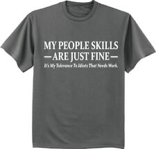 Big and Tall T-shirt Funny Saying People Skills Graphic Tee King Size Bigmen picture