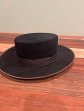 Vintage Spanish Flamenco Bolero Hat Prisma Oro Madrid Estilo Canero Felt Size 56 picture