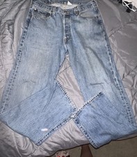Vintage Y2K Levi’s 501 Jeans 34 X 32 Light Wash USA Button Fly picture