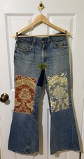Levi’s Vintage 1970s Embroidered Hippie Bellbottoms Jeans 32x32 picture