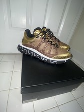 Men’s Versace Trigreca Gold Marrone Size 13 EU 46 NIB picture
