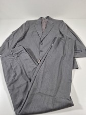 VTG John Alexander Suit Mens 44 Long Gray 100% Wool Stripe 2 Piece 38x36 USA picture