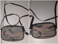 Coach Wild Camo Print Double Zip Crossbody Pouch Bag picture