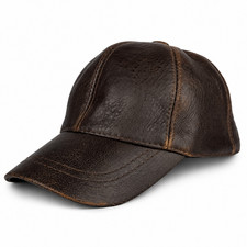 Men's Genuine Lambskin Leather Baseball Cap, Adjustable Soft Dad Hat picture