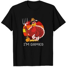 Thanksgiving Gamer Controller Turkey Pumpkin T-Shirts picture