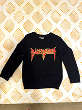 Balenciaga Unisex Kids Black Graphic Logo Crewneck Pullover Sweatshirt 6-7 picture