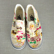 VANS Classic Slip-On Canvas Slip-On Sneakers Graphic Beige/Multicolor US 6.5 picture