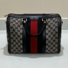 Gucci GG Canvas Web Stripe Satchel Top Handle Zip Bag w/ Detachable Strap picture