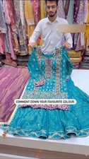 WEDDING SHARARA GHARARA PLAZZO SUIT SEQUENCE READYMADE PUNJABI PLAZZO SUIT picture