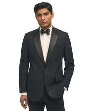 $498 B By Brooks Brothers Mens Classic Fit Wool Tuxedo Suit Jacket 42 R aoc0926a picture