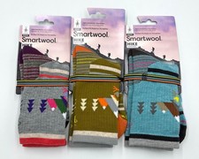 3 Pack Smartwool Women's Hike Merino Wool Crew Socks Size Med 3 Colors Mix picture