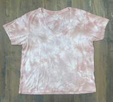 NWOT American Eagle Womens Soft & Sexy Pink Tie Dye V Neck T-Shirt picture