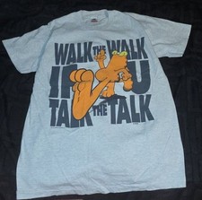 Fruit of the Loom Garfield Walk The Walk T-Shirt Size L Gray Single-Stitch picture