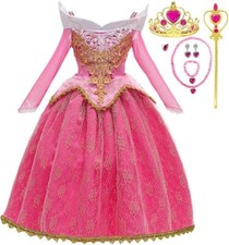 Aurora Inspired Costume Dress for Girls – Complete Set with Accessories picture