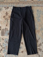 COS Relaxed Fit 100% Wool Pleated Trousers Black Mens US 32R picture