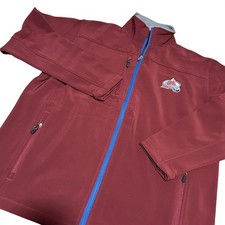 NHL Colorado Avalanche Jacket Mens L Burgundy Softshell Fleece Lined Zip NWOT picture