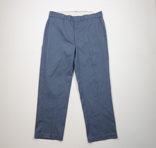 Vintage 60s Dickies Mens 38x31 Faded Wide Leg Workwear Mechanic Pants Blue USA picture