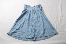 H&M Adorables Girls Eyelet Flutter Sleeve Button Denim Dress MS7 Blue Size 7 NWT picture