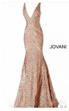Jovani Rose Gold Sequined Prom dress picture