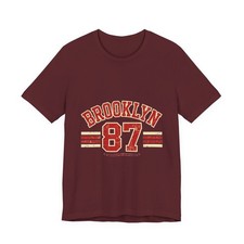 Vintage 80s Sports T-Shirt Retro Athletic Graphic Tee Distressed Brooklyn picture