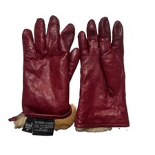Vintage Gates Woman’s M Rabbit Fur Lined Leather Cowhide Gloves WPL 9093 picture