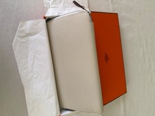 Hermes Epson  Silk'In Classique Long White /Cream /Chalk Wallet picture