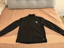 Fossa Tesla Black Front Zip Jacket w/Stitched Logos and Letters, men's size M picture