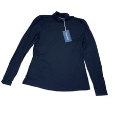 ModCloth Shirt Womens Medium Blue Solid Long Sleeve Turtleneck Layering Basic picture