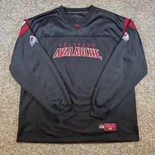 NHL Colorado Avalanche Mens Large Black Long Sleeve Pullover Hockey Jersey Shirt picture