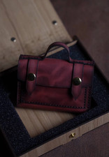 Handmade Genuine Leather Satchel Bag Vintage Red Women Crossbody Shoulder Purse picture