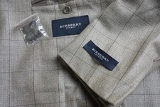 Burberry London Gray Woven Plaid Silk Blend Sport Coat Jacket 46 EU BRAND NEW picture
