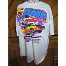 Vintage 2001 AMC Day Cecil County Dragway Racing T-Shirt Jerzees XL White picture