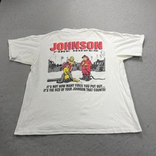 VINTAGE Big Johnson T Shirt Mens Large Raunchy Fire Hose Funny Single Stitch 90s picture