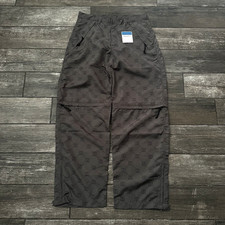 NWT VTG STUSSY FIT GRAY ALL OVER PRINT MONOGRAM WINDBREAKER BAGGY TRACK PANTS 34 picture