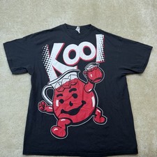 VTG Kool Aid Man Tee Shirt Mens 2XL Black Red Graphic Print 00s picture