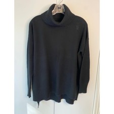 Nordstrom Lord & Taylor Black 100% Cashmere Turtleneck Sweater picture
