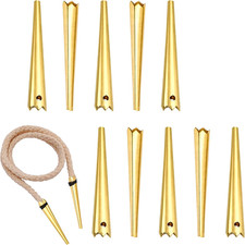 Medieval Solid Brass Aiglets Set (10–20 pcs) Lace Tips for Clothing & Gambesons picture