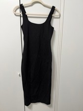 NBD Black Bodycon Midi Dress XXS New With Tags REVOLVE Front Slit picture