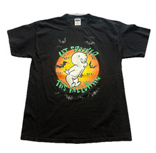 VTG CASPER HALLOWEEN GET SPOOKED BLACK T-SHIRT SZ XL CARTOON TEE BATS (4) picture