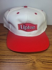 Vintage Lipton Hat Snapback Cap Mens Red White Farmer By Cameo Promo Cap picture
