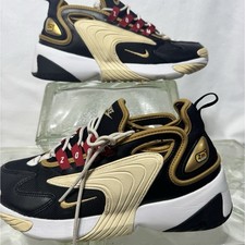 Nike Zoom 2K Black Metallic Gold Red Chunky Sneakers Womens Sz 8 AO0354-004 Y2K picture