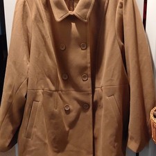 Torrid Womens 5 Black Stretch Long Sleeve High Neck Double Breasted Peacoat picture