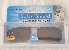 New Solar Shield Gentle Grip Polarized Clipons 52 Rec 15 100% UVA/UVB PROTECTION picture
