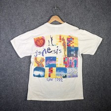 Vintage Genesis Shirt Large White 90s 1892 Tour Abstract Fractal Band Tee Tour picture