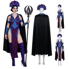 Skeleton King Evil-Lyn Witch Cosplay Skirt Cape Crown Halloween Party Carnival picture