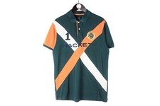 authentic HACKETT Polo T-Shirt Size L green big logo casual style picture