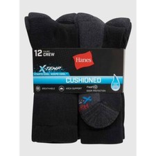 Stay Cool Comfortable All Hanes Men's X-Temp Cushioned Crew Socks Big and Tall picture