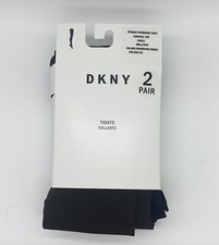 DKNY Opaque Control Top Tights 2-Pack, Small, Brown/Black picture
